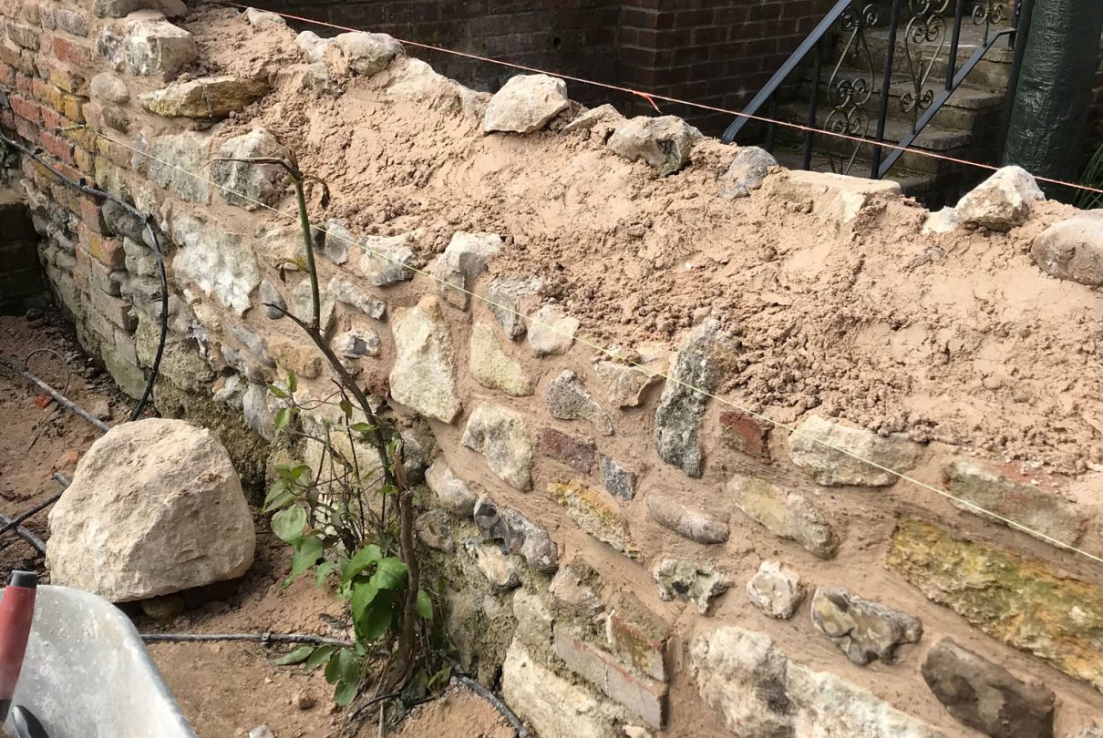 Listed Flint Stone Wall in Chichester Professional Property Services
