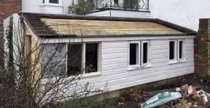 Construction of the outhouse roof