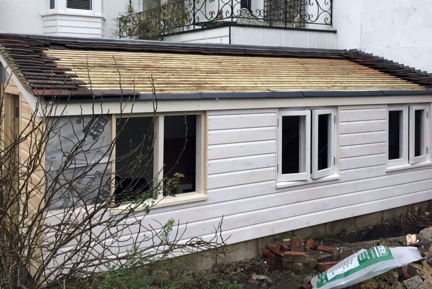 Construction of the outhouse roof