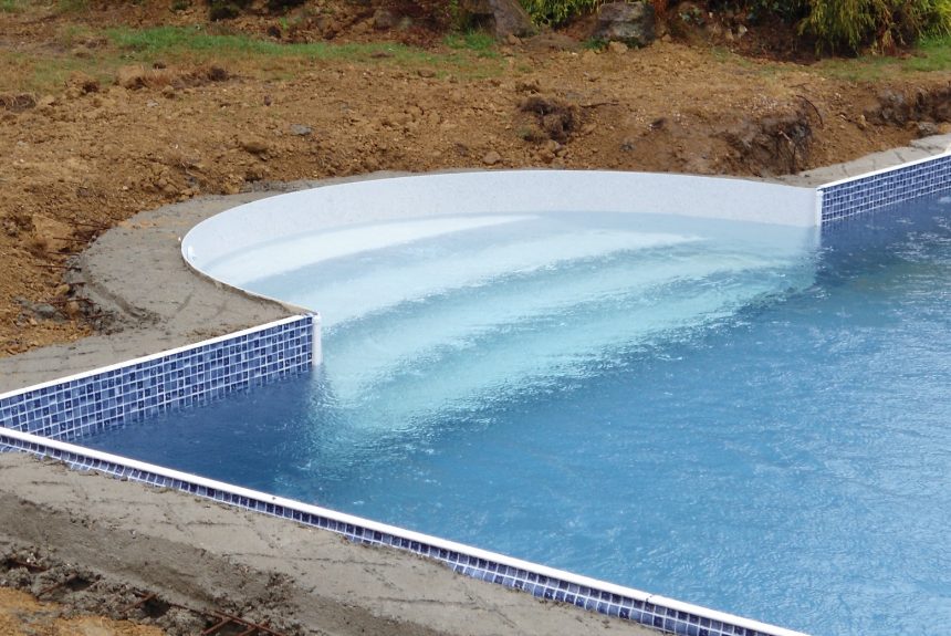 Swimming pool in garden